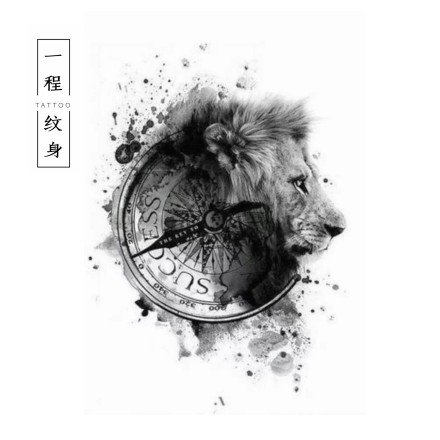 狮子手稿 30款狮子座狮头主题的纹身手稿图片(25/30)