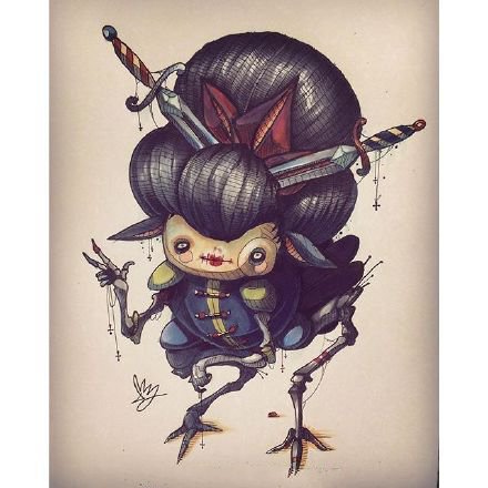 创意的一组新传统小怪兽纹身素材手稿图片(8/9)