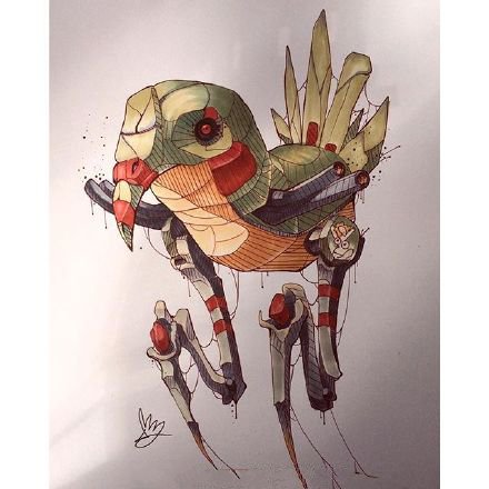 创意的一组新传统小怪兽纹身素材手稿图片(6/9)