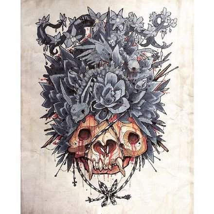 创意的一组新传统小怪兽纹身素材手稿图片(7/9)