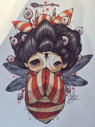 创意的一组新传统小怪兽纹身素材手稿图片(4/9)