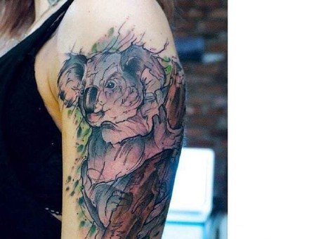 考拉纹身 可爱的一组小动物考拉纹身图案