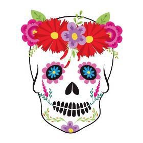 27款小清新的彩色花骷髅纹身手稿素材(20/27)