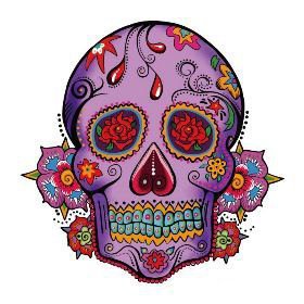 27款小清新的彩色花骷髅纹身手稿素材(14/27)