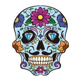 27款小清新的彩色花骷髅纹身手稿素材(12/27)