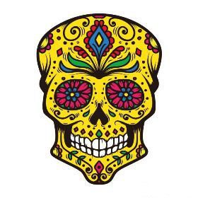 27款小清新的彩色花骷髅纹身手稿素材(10/27)