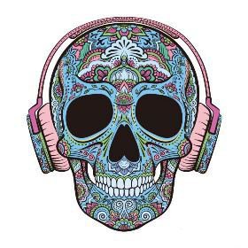 27款小清新的彩色花骷髅纹身手稿素材(9/27)