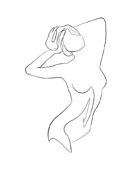 极简性感的一组女郎线条纹身素材图片(5/9)