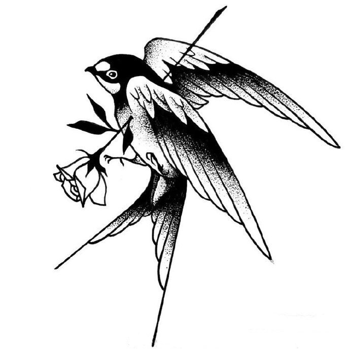 43款创意的国外黑白纹身手稿素材(32/43)