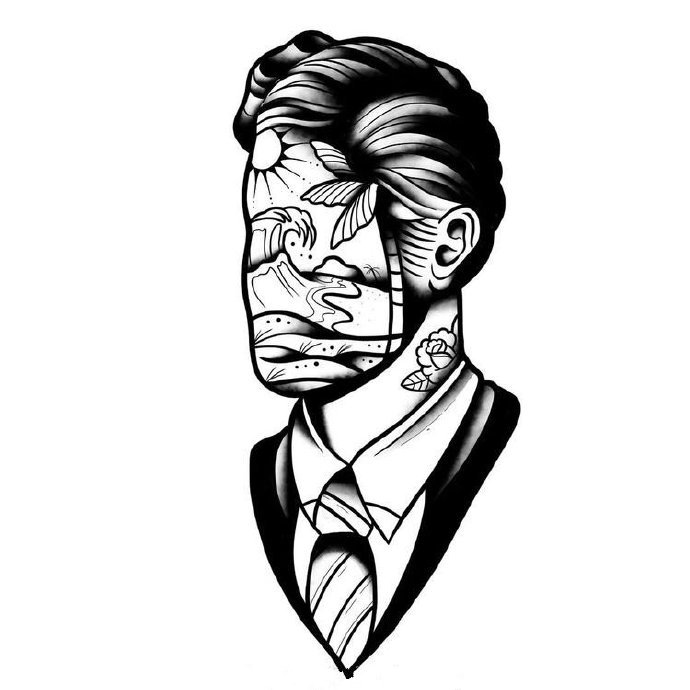 43款创意的国外黑白纹身手稿素材(28/43)