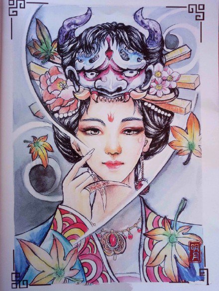 9款艺伎女郎的纹身手稿图片赏析(4/9)