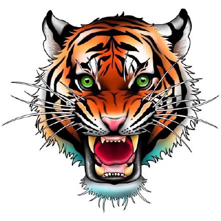 34款各风格的老虎虎头纹身手稿素材图片(28/34)