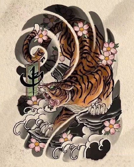 34款各风格的老虎虎头纹身手稿素材图片(25/34)