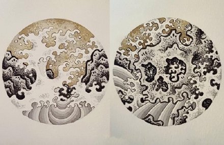 一组浪花主题的纹身手稿图片欣赏(2/9)