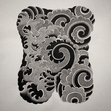 一组浪花主题的纹身手稿图片欣赏(1/9)