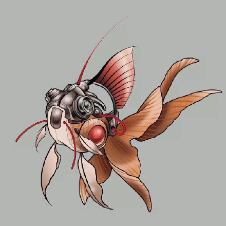 很有创意的一组newschool彩色动物纹身手稿图片(7/9)