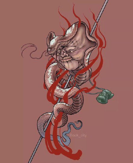 很有创意的一组newschool彩色动物纹身手稿图片(4/9)