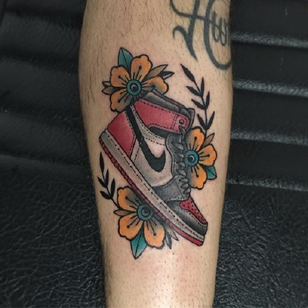 球鞋鞋子主题的9款鞋纹身图案