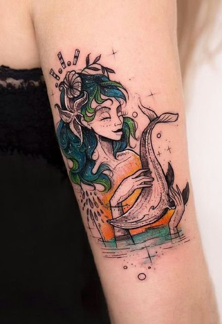 炫彩小清新的9款适合女孩的纹身作品图片