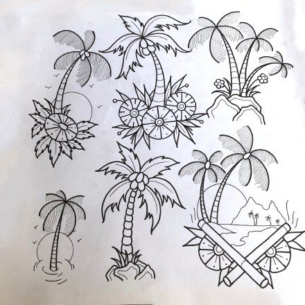 36组school的黑灰纹身手稿线图参考(29/36)