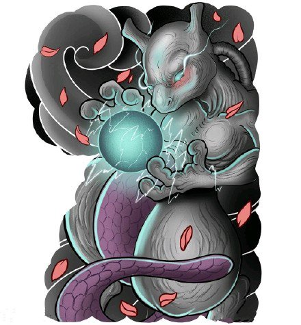 9款数码宝贝的创意半胛纹身手稿图片(4/9)