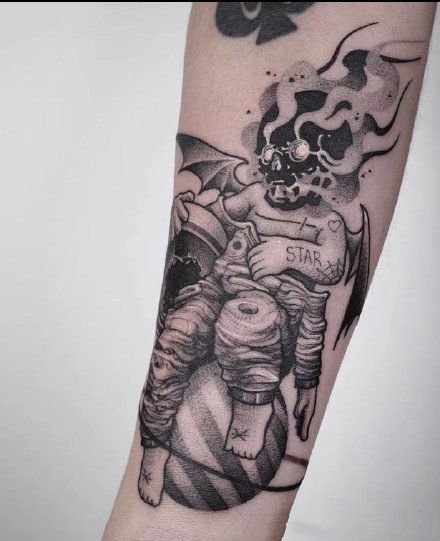 暗黑丘比特纹身 堕落暗黑的9款丘比特纹身作品