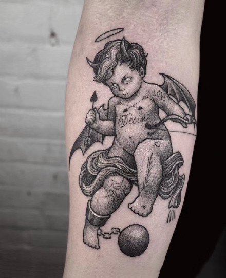 暗黑丘比特纹身 堕落暗黑的9款丘比特纹身作品