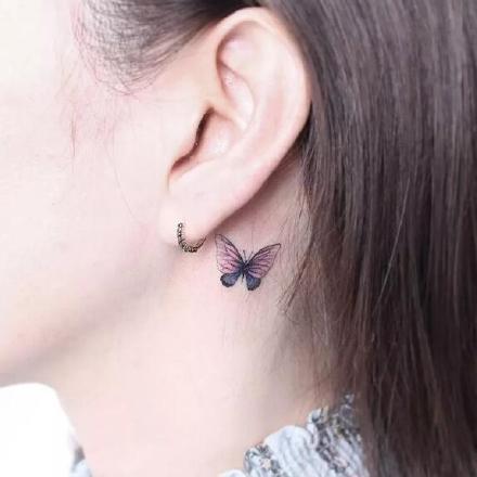 耳后纹身 女生最爱的耳后9款小清新纹身图案