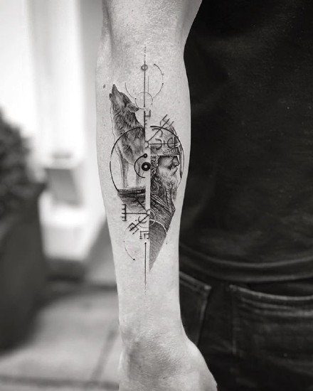 精致创意的9款黑灰点刺动物纹身作品图案