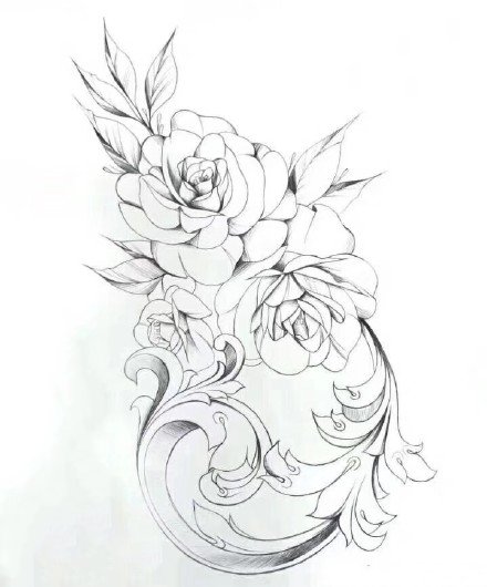 30款素花主题的创意纹身手稿图片(25/30)