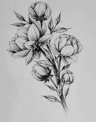 30款素花主题的创意纹身手稿图片(9/30)