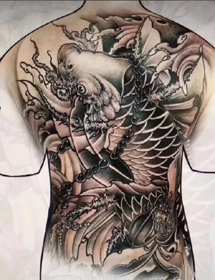 35款鲤鱼主题的纹身手稿图片素材赏析(13/35)