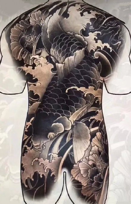 35款鲤鱼主题的纹身手稿图片素材赏析(12/35)