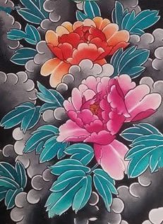 花开富贵的9款传统牡丹花主题纹身手稿图片(9/9)