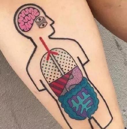 精美的一组抽象彩色纹身图案作品