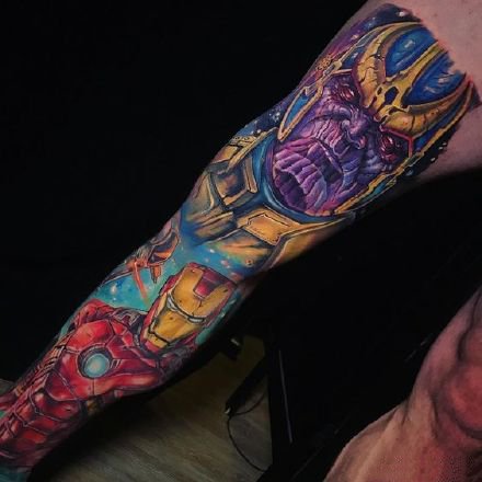 漫画主题的9款大花臂纹身作品