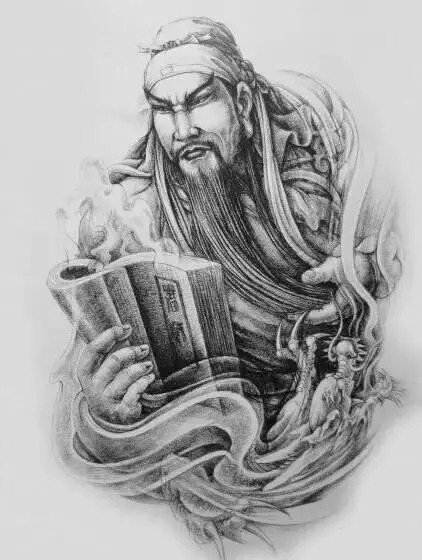 关羽主题的传统关公纹身手稿图片(6/9)