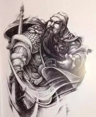 关羽主题的传统关公纹身手稿图片(4/9)