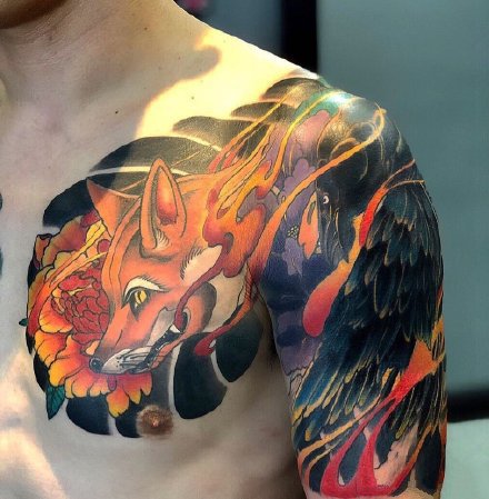 传统的男性9款纹身半甲作品