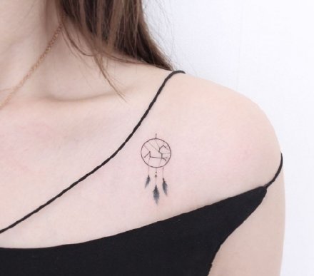 肩部锁骨小清新9款女生纹身图案