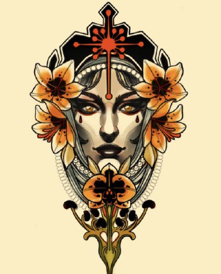 36款欧美school彩色的纹身手稿图片(34/36)