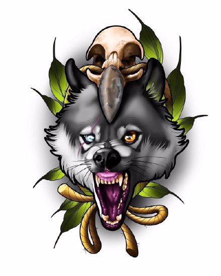 36款欧美school彩色的纹身手稿图片(31/36)