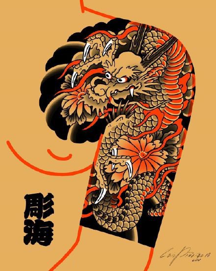 老传统花臂的一组纹身效果图参考(9/9)