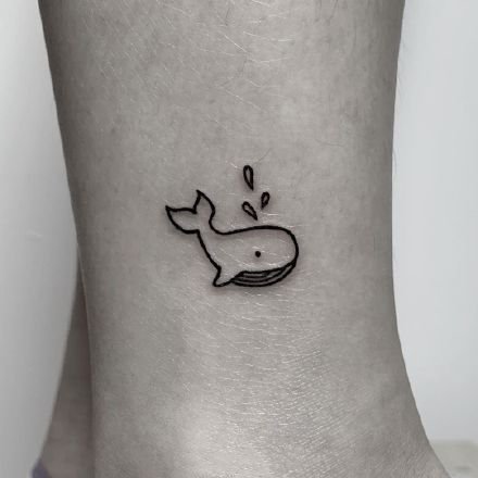 小可爱的一组鲸鱼纹身图片作品