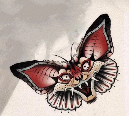 创意飞蛾蝴蝶的9款school纹身手稿图片(6/9)
