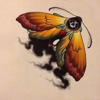 创意飞蛾蝴蝶的9款school纹身手稿图片(2/9)