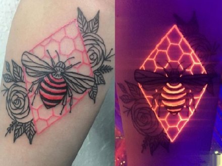 荧光主题的9款夜光纹身效果图欣赏