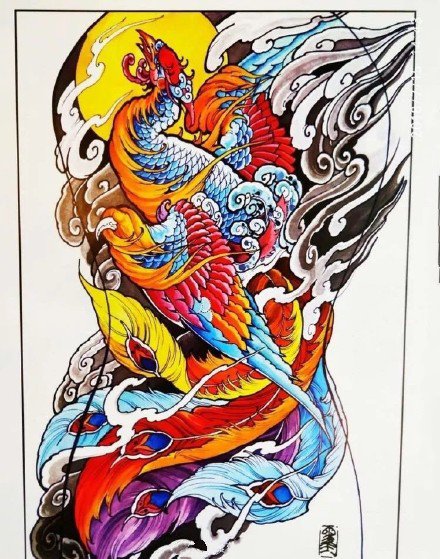 11款凤凰主题的纹身手稿图片赏析(2/11)