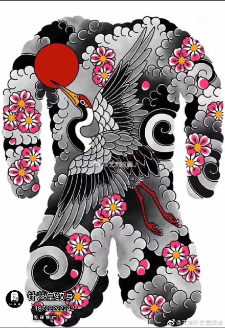 35款传统的大满背纹身手稿效果图赏析(30/35)