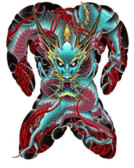 35款传统的大满背纹身手稿效果图赏析(27/35)